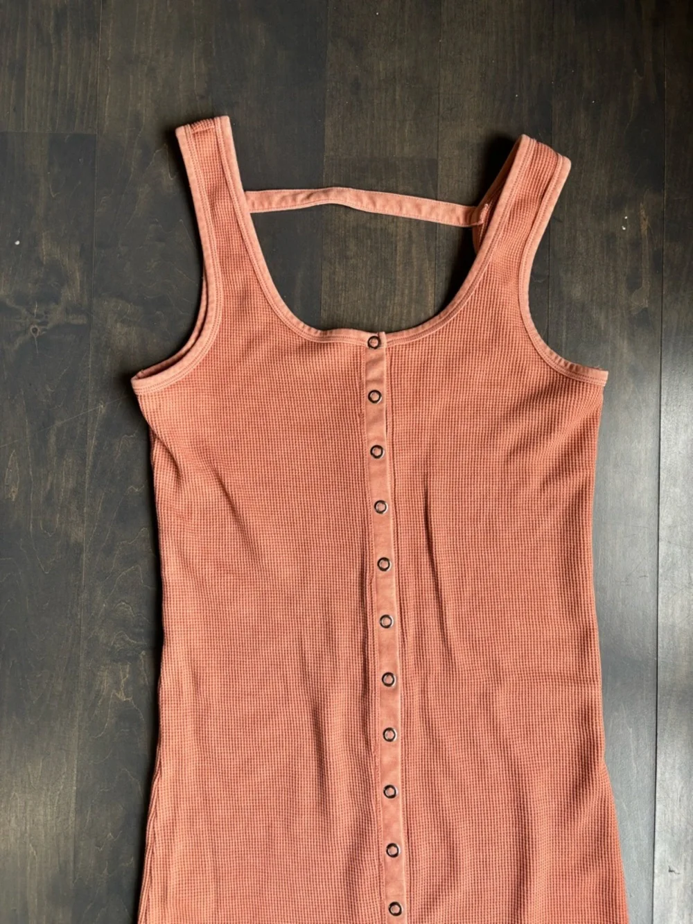 Daily Practice Ribbed Button-Front Tank Dress - Picture 4 of 9